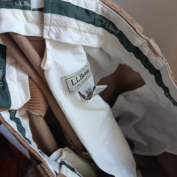 40x30 L.L. Bean Mens Comfort Waist Corduroy Pants 40 Brown Button Back Pockets - Picture 7 of 7